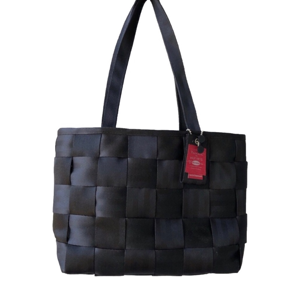 Harveys Black Seatbelt Shoulder Bag.
